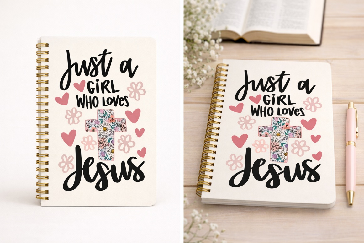 Just a Girl Who Loves Jesus – Christian Spiral Notebook - Image 2