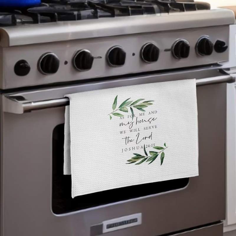 “As for Me and My House” Joshua 24:15 Inspirational Kitchen Towel - Image 2